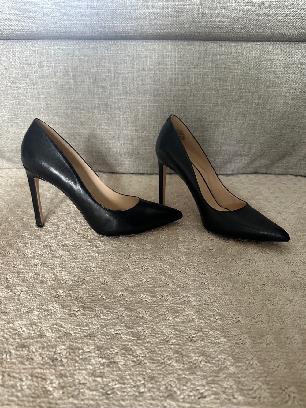 Nine West Tatiana heel pump shoe black leather size 8.5